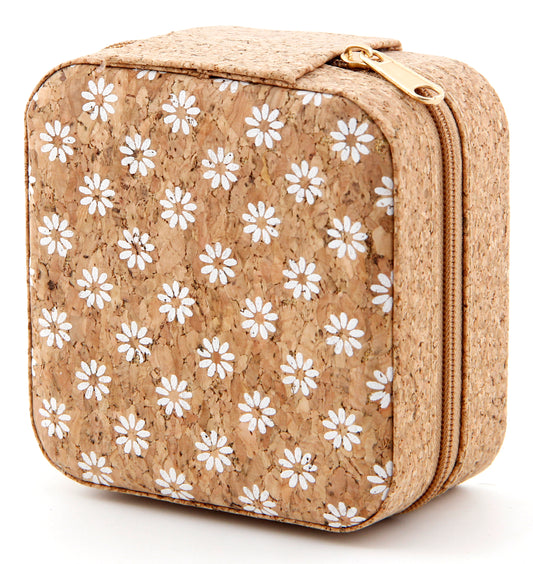 Cork Jewelry Box Square-Daisy Meadow