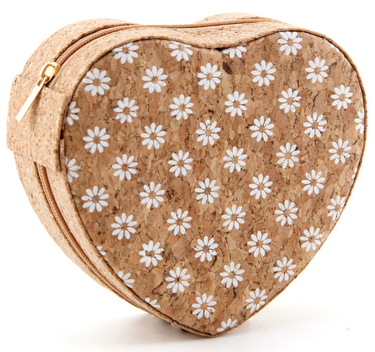 Cork Jewelry Box Heart-Daisy Meadow