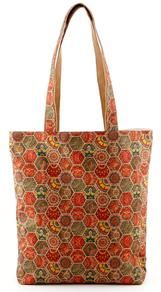 Shopping Bag-Hexagon Mosaic Pattern