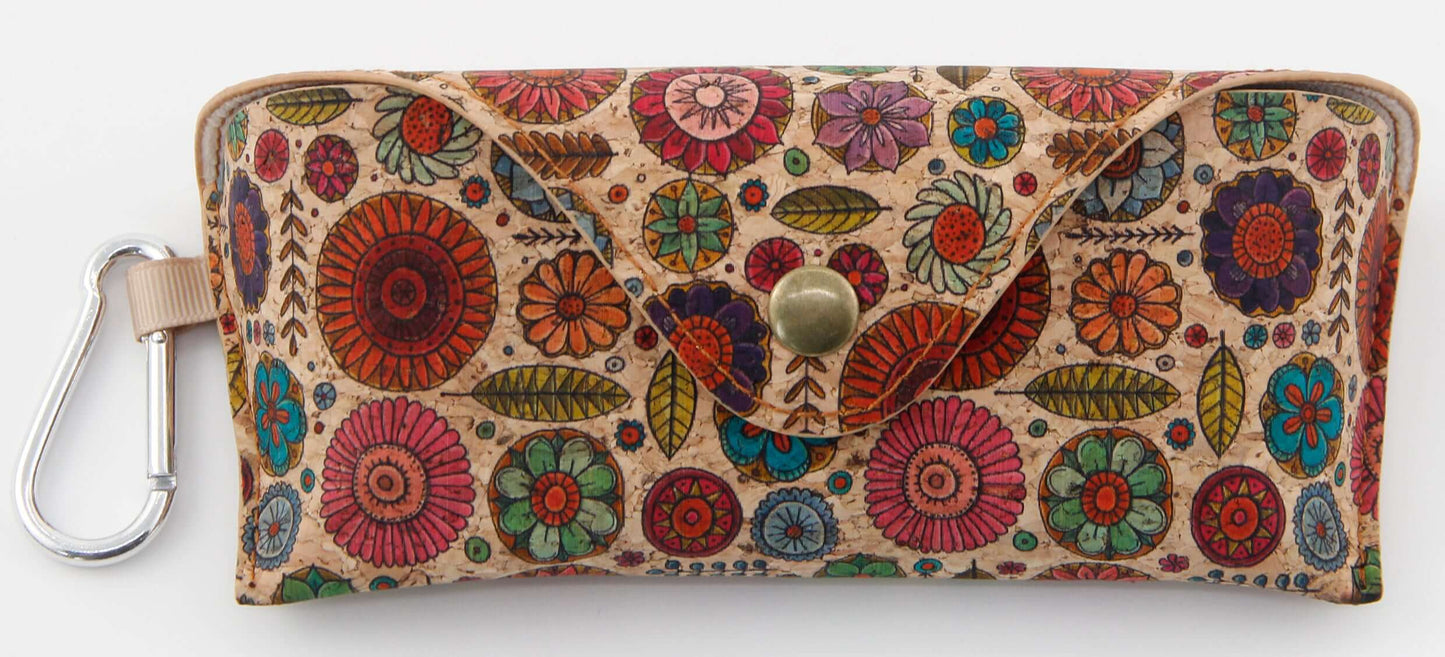 Cork Printed Sunglass Case-Boho Blossom