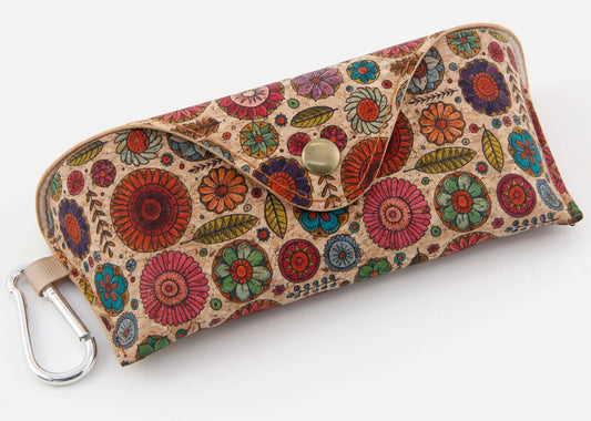 Cork Printed Sunglass Case-Boho Blossom