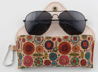 Cork Printed Sunglass Case-Amber Garden