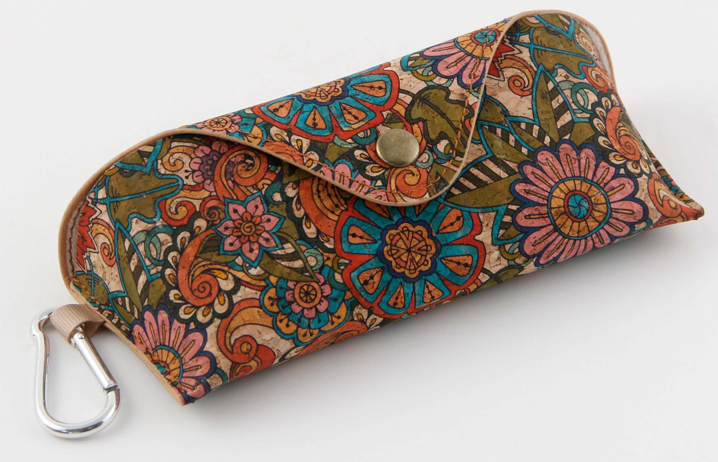 Cork Printed Sunglass Case-Retro Bloom